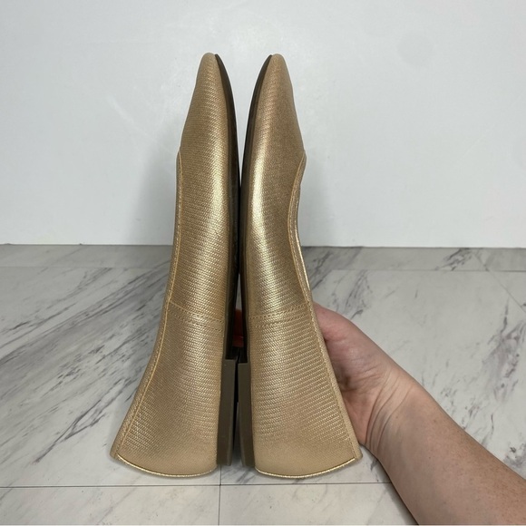 Vionic Orinda Gold Leather Square Toe Ballet Flat 9 1/2 - Picture 6 of 13